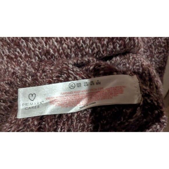 Primark oversized knit sweater turtleneck tunic‎ Burgundy Heather SZ XL Stretchy - Picture 5 of 6